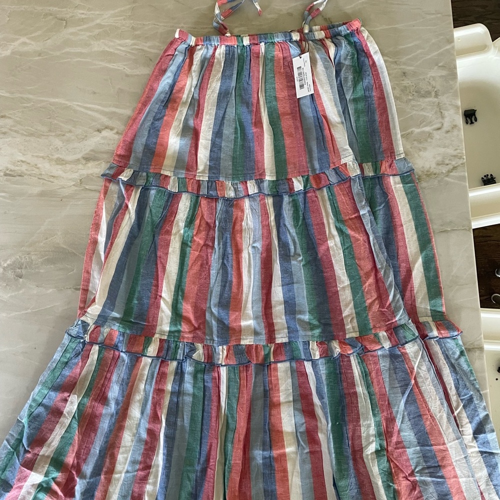 NWT pink chicken garden stripe dress size 12y